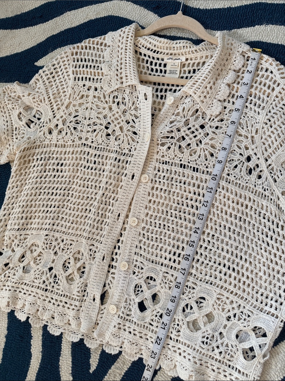Ultra Pink Brand Crochet Button-Front top - Picture 6 of 7